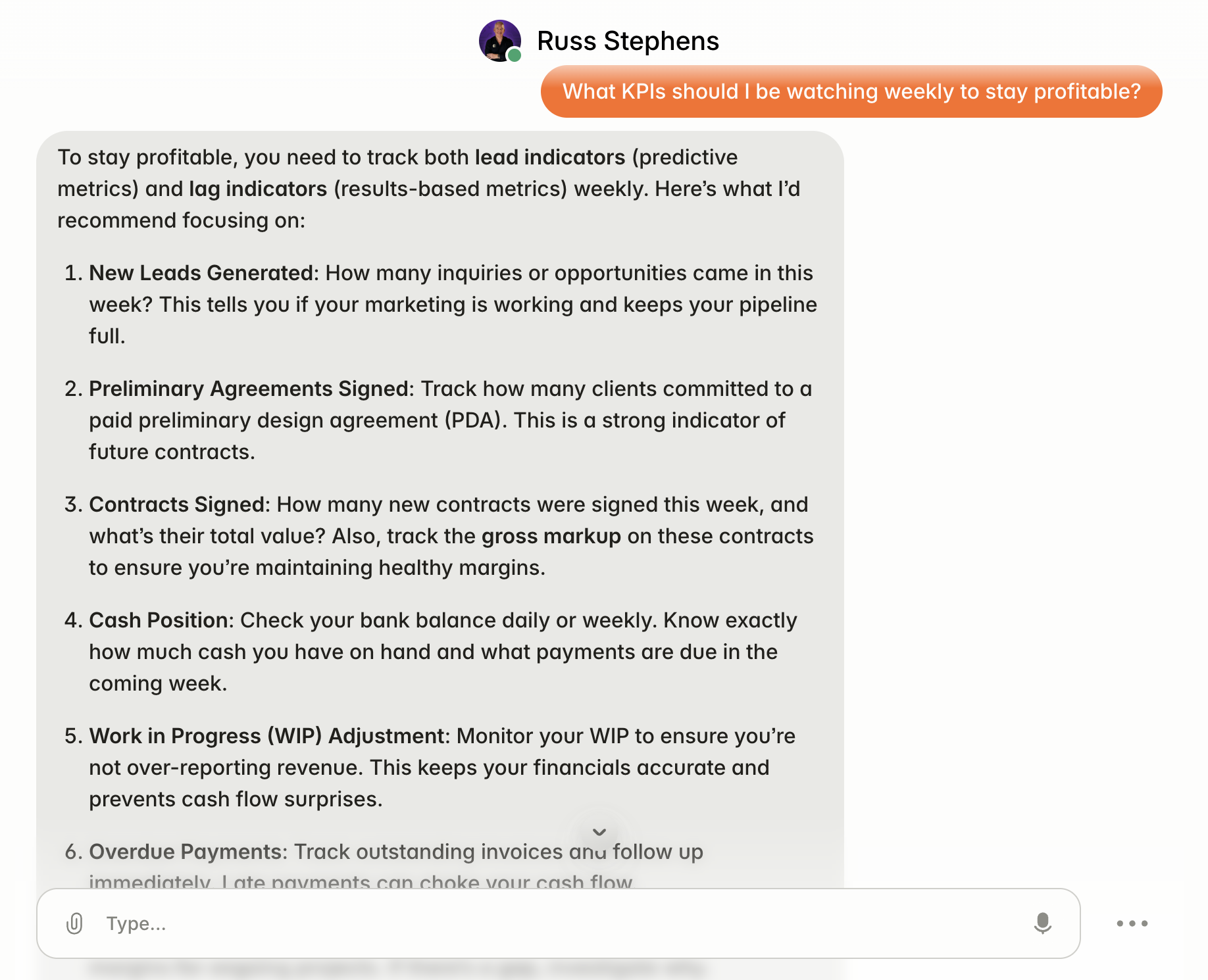 APB Brain - KPIs question