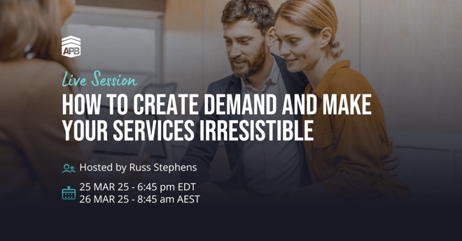 Facebook Live  Event cover - How to Create Demand and Make Your Services Irresistible