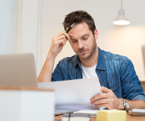 doing financials at computer